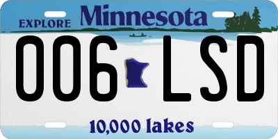MN license plate 006LSD