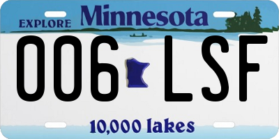 MN license plate 006LSF