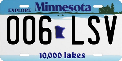 MN license plate 006LSV