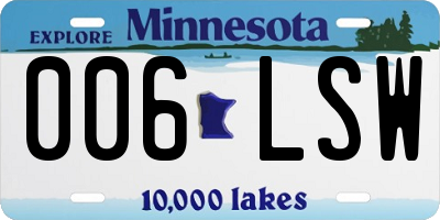 MN license plate 006LSW