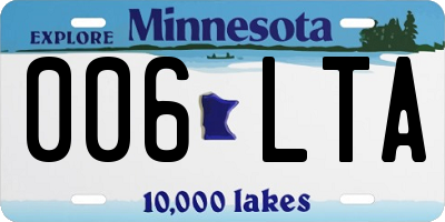 MN license plate 006LTA