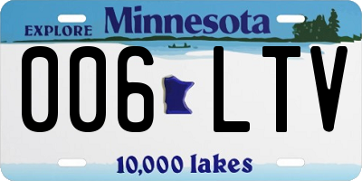 MN license plate 006LTV