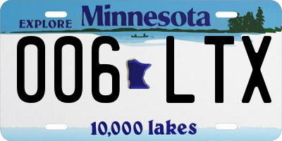 MN license plate 006LTX