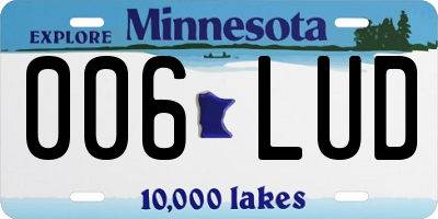 MN license plate 006LUD