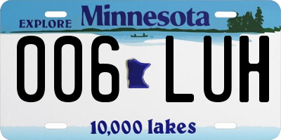 MN license plate 006LUH