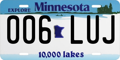 MN license plate 006LUJ