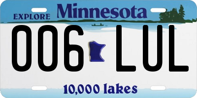 MN license plate 006LUL