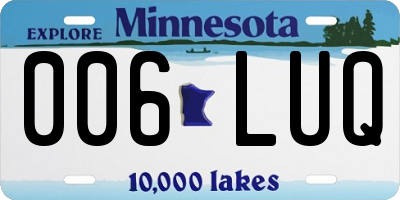MN license plate 006LUQ