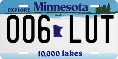 MN license plate 006LUT