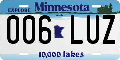 MN license plate 006LUZ
