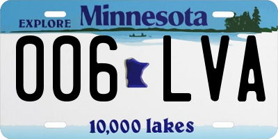 MN license plate 006LVA