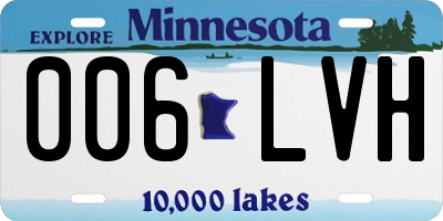 MN license plate 006LVH