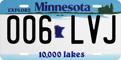 MN license plate 006LVJ