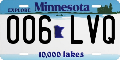 MN license plate 006LVQ