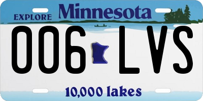 MN license plate 006LVS