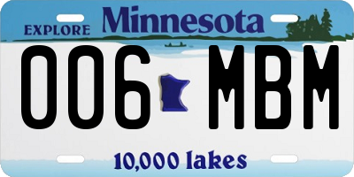 MN license plate 006MBM