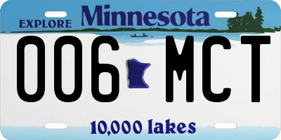 MN license plate 006MCT