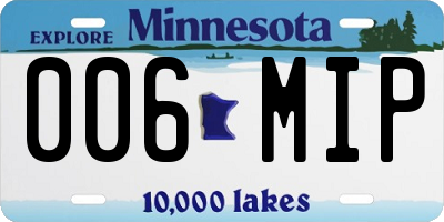 MN license plate 006MIP