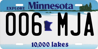 MN license plate 006MJA
