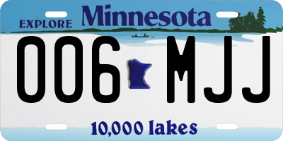 MN license plate 006MJJ