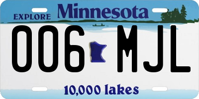 MN license plate 006MJL