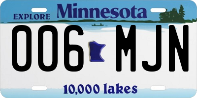 MN license plate 006MJN