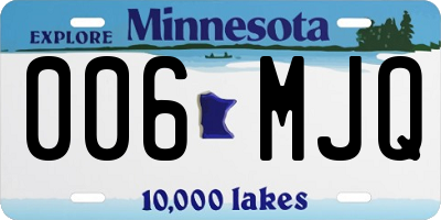 MN license plate 006MJQ