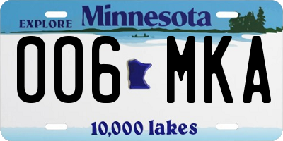 MN license plate 006MKA