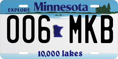 MN license plate 006MKB