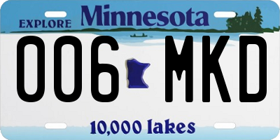 MN license plate 006MKD