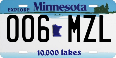 MN license plate 006MZL