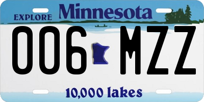 MN license plate 006MZZ