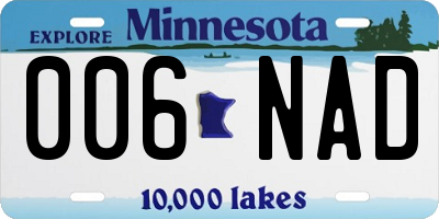 MN license plate 006NAD