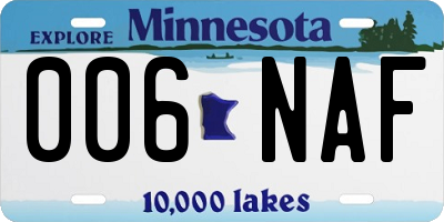 MN license plate 006NAF