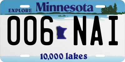 MN license plate 006NAI