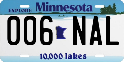 MN license plate 006NAL