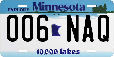MN license plate 006NAQ
