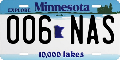 MN license plate 006NAS