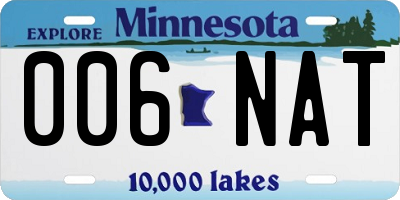 MN license plate 006NAT