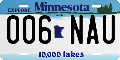 MN license plate 006NAU