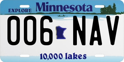 MN license plate 006NAV