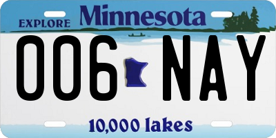 MN license plate 006NAY