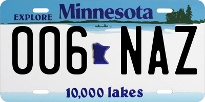 MN license plate 006NAZ