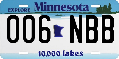 MN license plate 006NBB