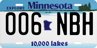 MN license plate 006NBH
