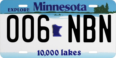 MN license plate 006NBN
