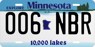 MN license plate 006NBR