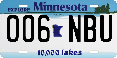 MN license plate 006NBU