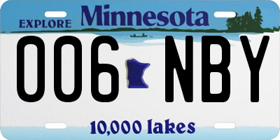 MN license plate 006NBY