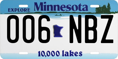 MN license plate 006NBZ